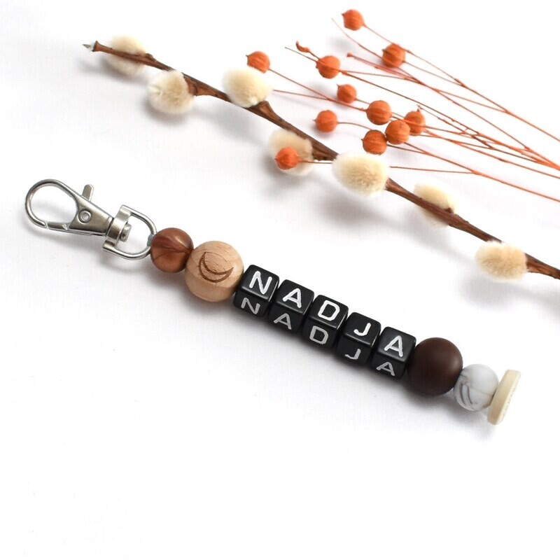 Sleutelhanger Maan Hout