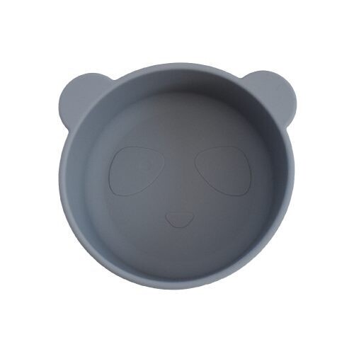 Siliconen Kom Panda Grijs