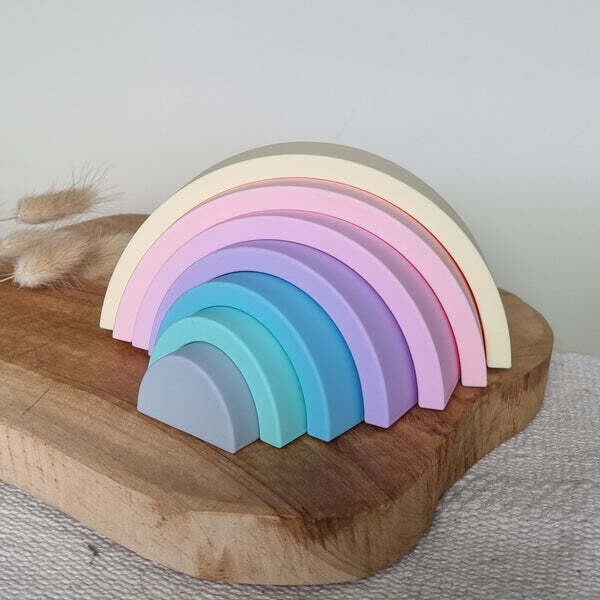 Siliconen stapeltoren regenboog - Candy