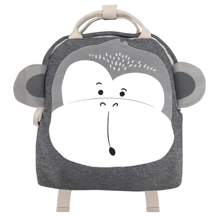 Rugzak aap fleece grijs