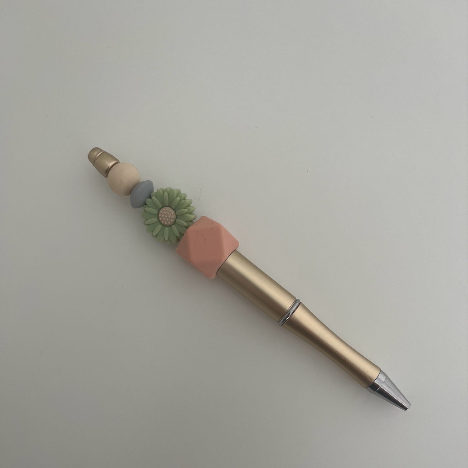 Pen met madeliefje goud