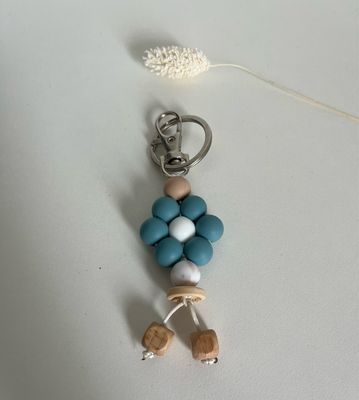 Sleutelhanger bloem sea shell/peach/marble brown