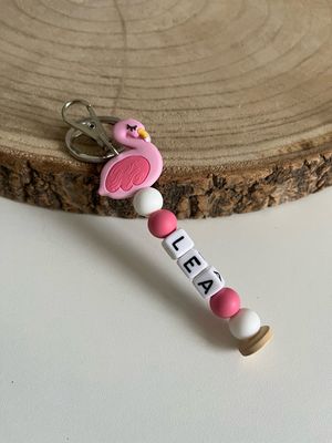 Sleutelhanger Flamingo wit/roze Sleutelhanger Flamingo wit/roze
