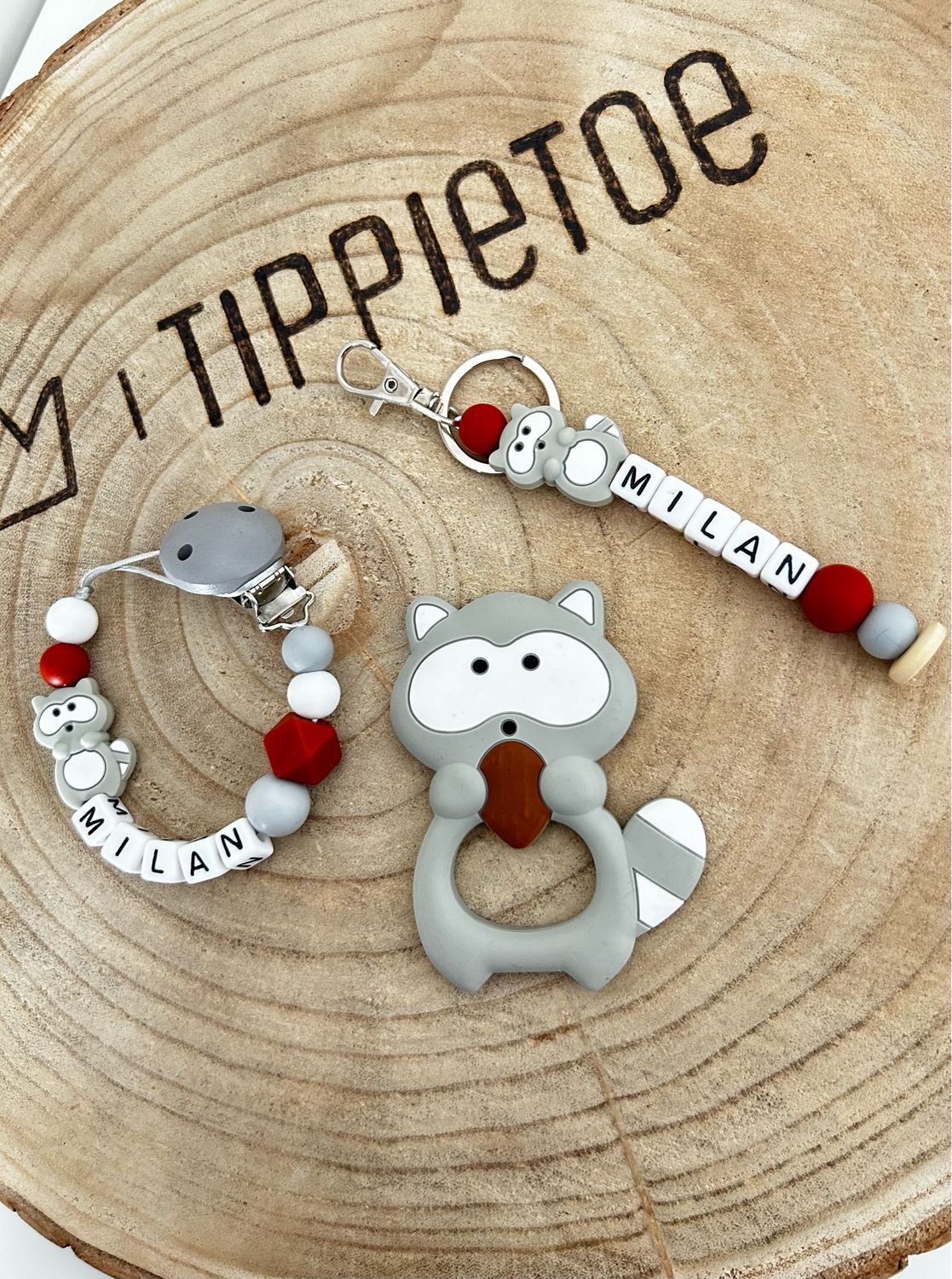 Cadeauset Wasbeer lichtgrijs
