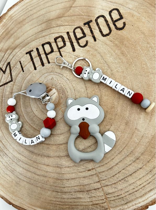 Cadeauset Wasbeer lichtgrijs