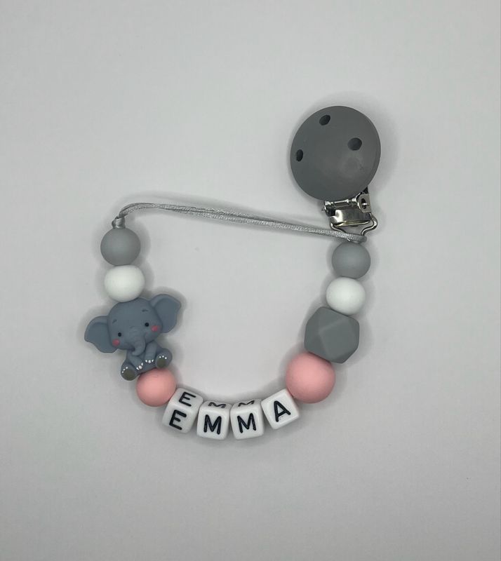 Speenkoord Olifant 3D Roze