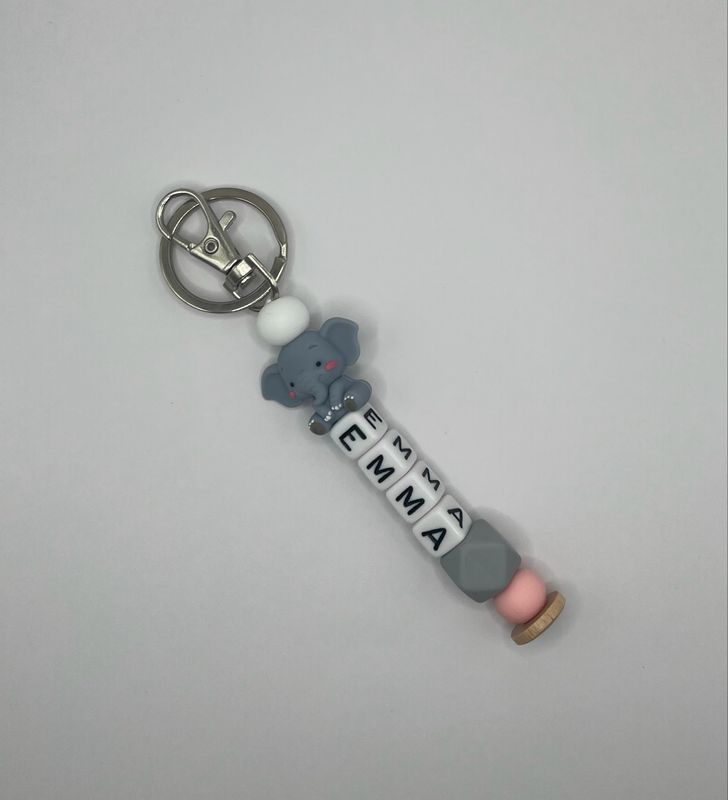 Sleutelhanger Olifant 3D Roze