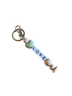 Sleutelhanger Hart Groen/Beige