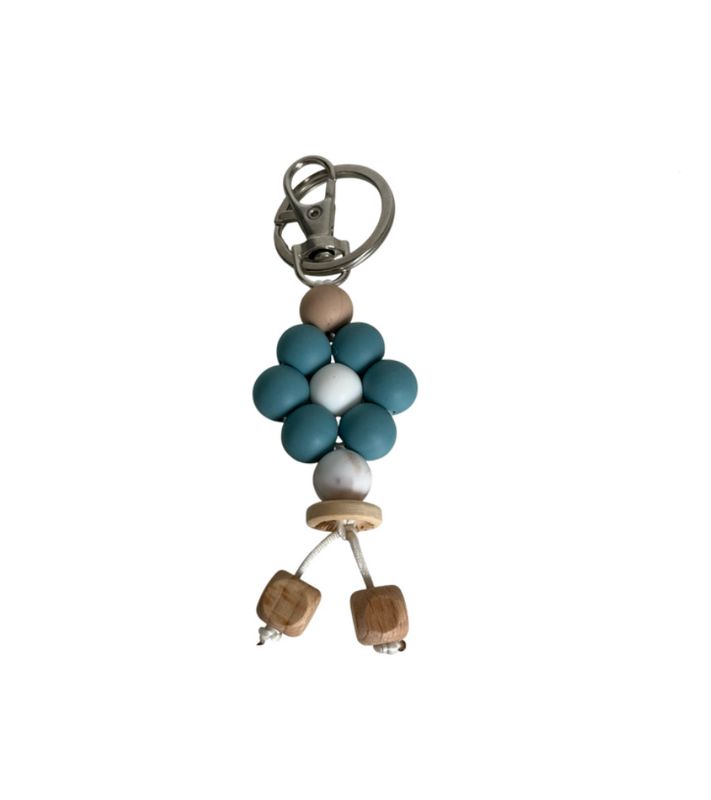 Sleutelhanger bloem sea shell/peach/marble brown