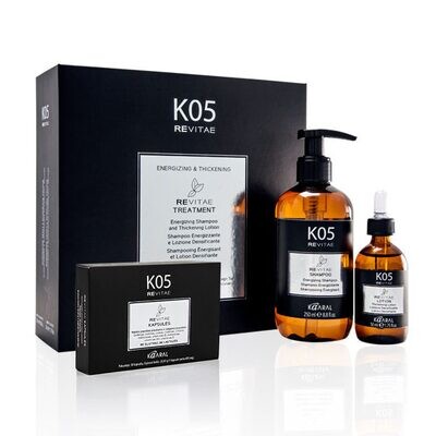 KAARAL K05 REVITAE Trattamento Energizzante e Densificante Kit Shampoo 250ML + Lozione 50ML + Capsule 30