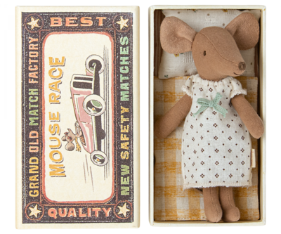 MAILEG Big sister mouse in matchbox