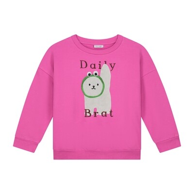 DAILY BRAT Cosy cat sweater rose violet