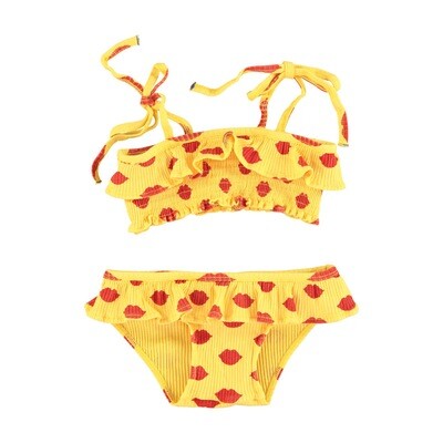 PIUPIUCHICK bikini | yellow w/ red lips