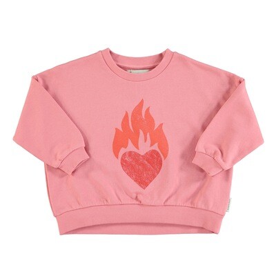 PIUPIUCHICK sweatshirt | pink w/ heart print