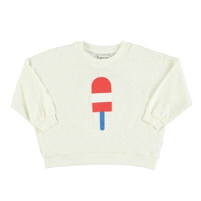 PIUPIUCHICK sweatshirt | ecru w/ ice cream print