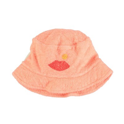 PIUPIUCHICK hat | coral w/ lips print