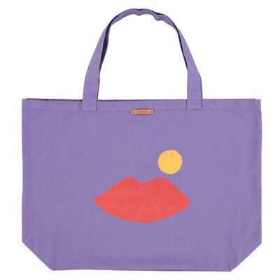 PIUPIUCHICK XL bag | purple w/ lips print