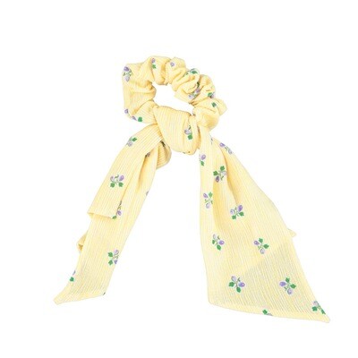PIUPIUCHICK scrunchie | yellow stripes w/ little flowers