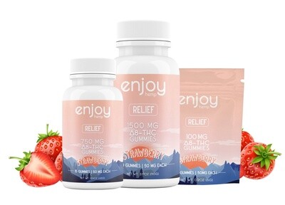 Enjoy: Relief Strawberry Delta 8 THC Gummies