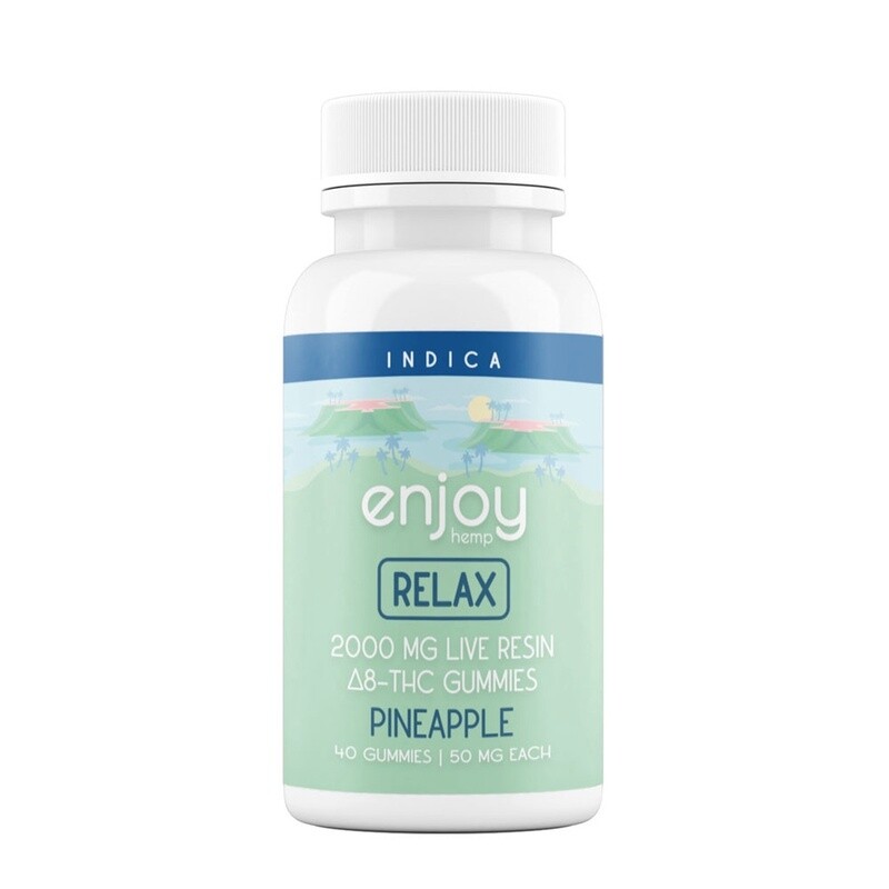 Enjoy: Live Resin Relax 2000mg Delta 8 THC Gummies (50mg/gummy)