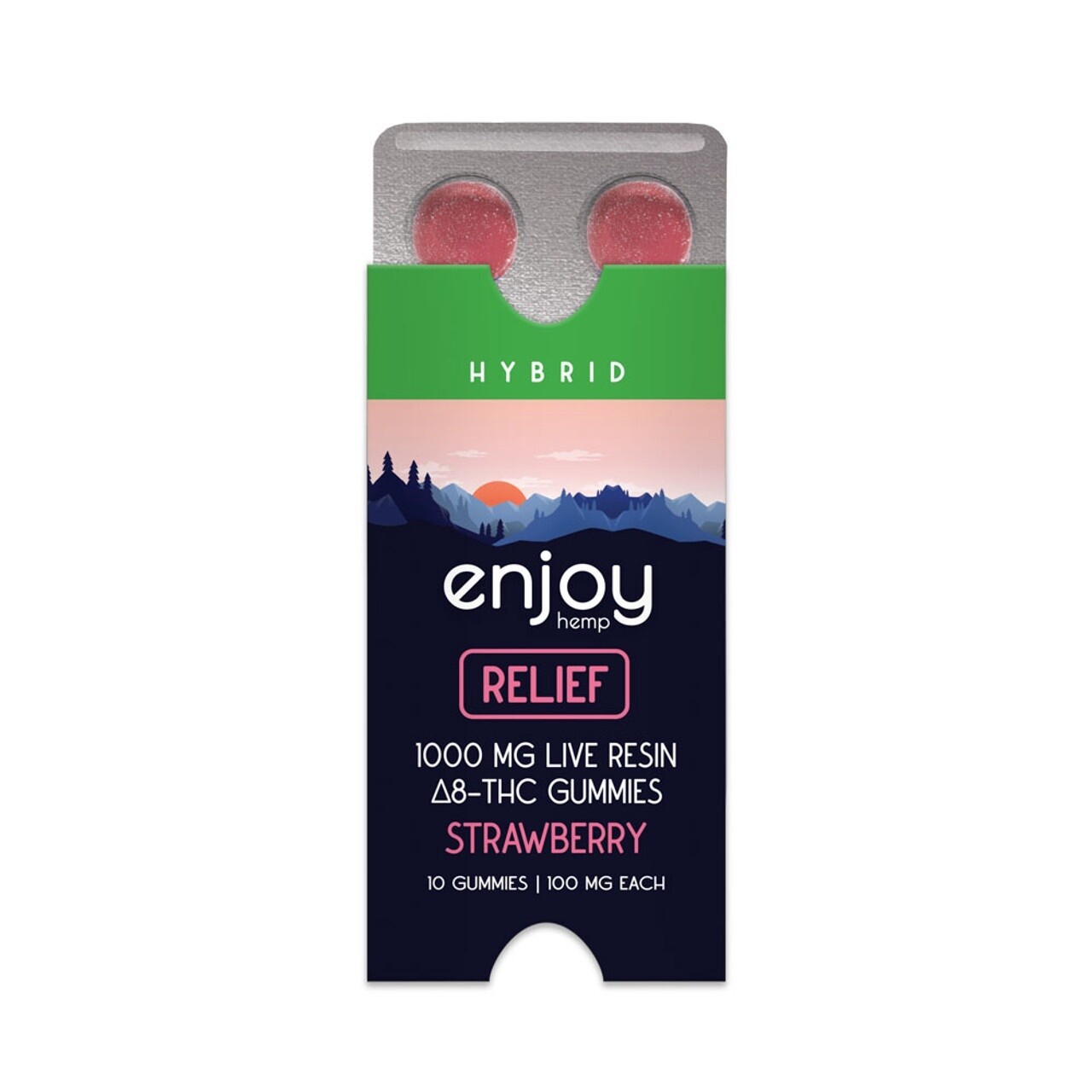 Enjoy: Live Resin Relief 1000mg Delta 8 THC Gummies (100mg/gummy)