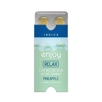 Enjoy: Live Resin Relax 1000mg Delta 8 THC Gummies (100mg/gummy)