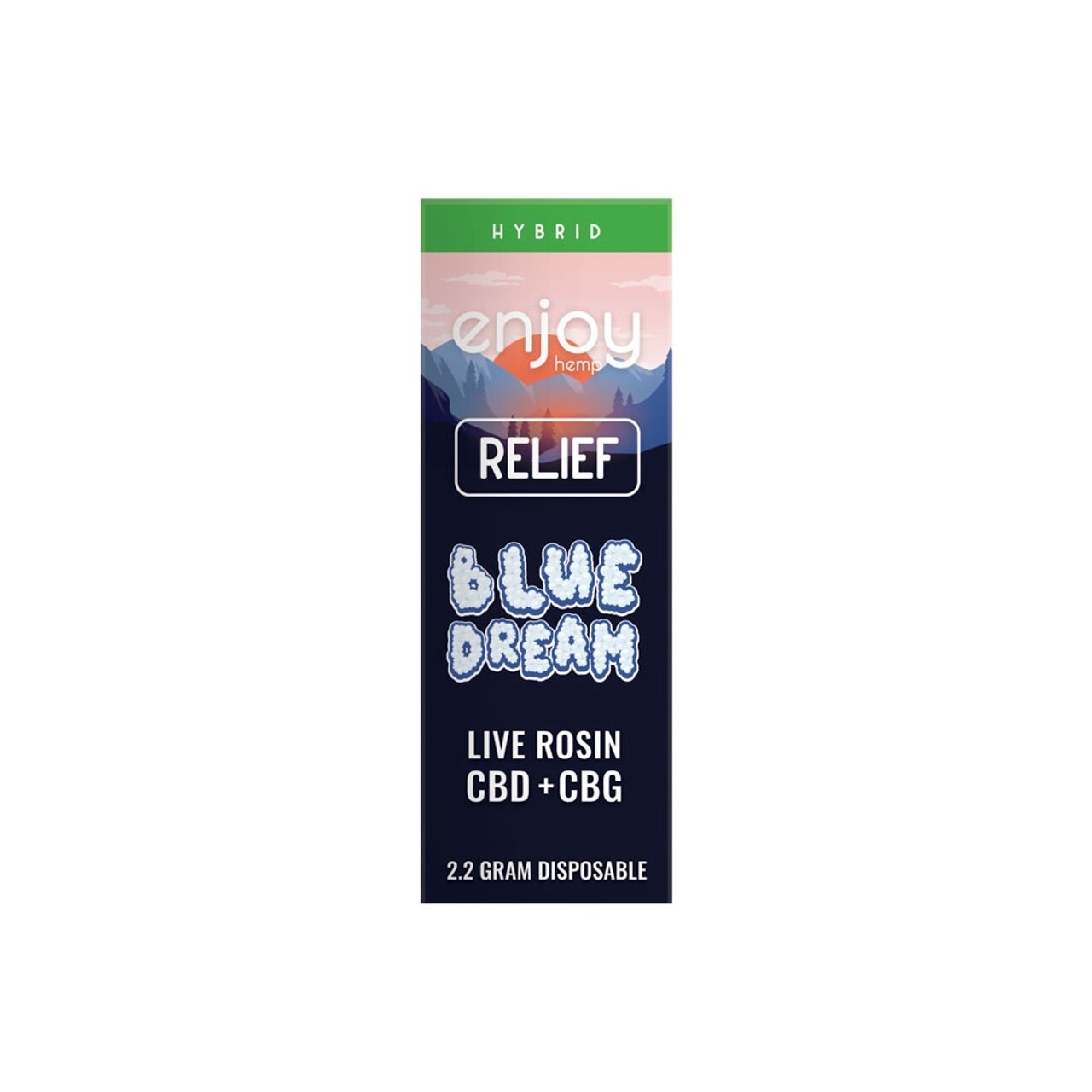 Enjoy: Live Rosin Relief CBD + CBG 2.2g Disposable Vape- Blue Dream