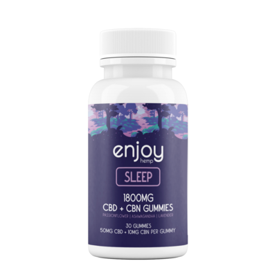 Disfrute: Gomitas para dormir con CBD de espectro completo + CBN + Ashwaghanda + Lavanda + Pasiflora