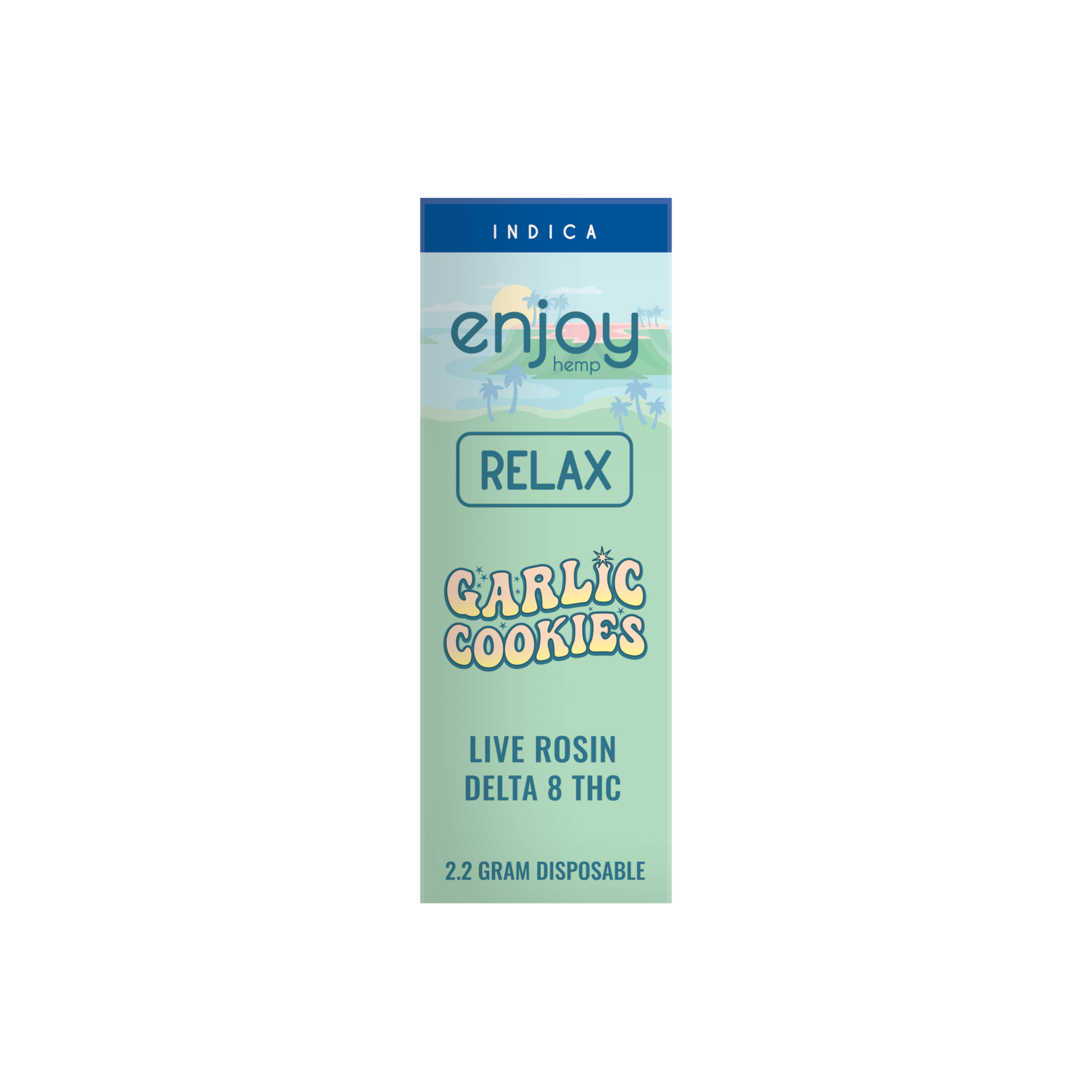 Enjoy: Relax Delta 8 THC Disposable Vape 2.2g - Garlic Cookies (Indica)