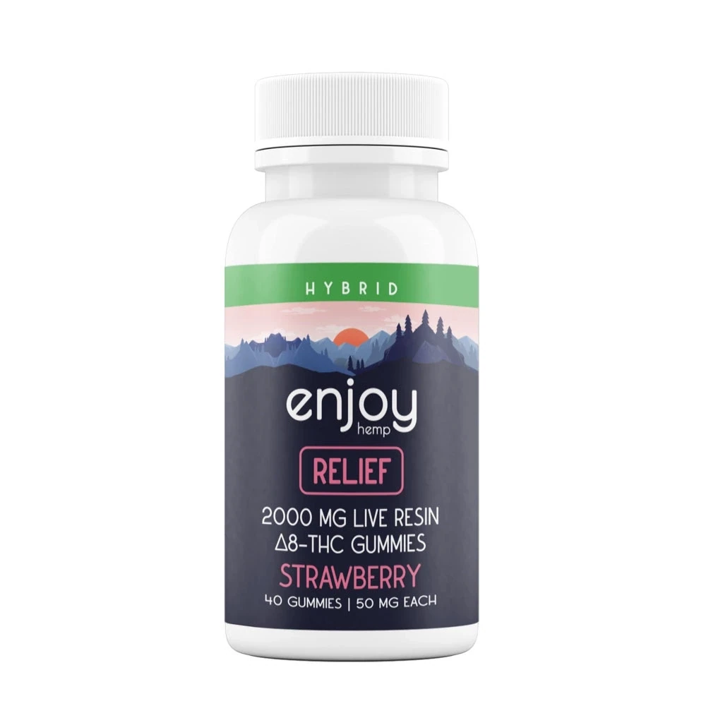 Enjoy: Live Resin Relief 2000mg Delta 8 THC Gummies (50mg/gummy)