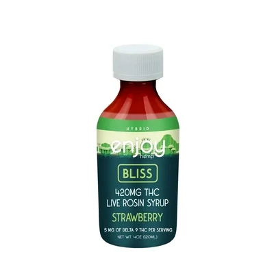 Enjoy Hemp: Live Rosin Delta 9 THC Syrup Bliss Strawberry