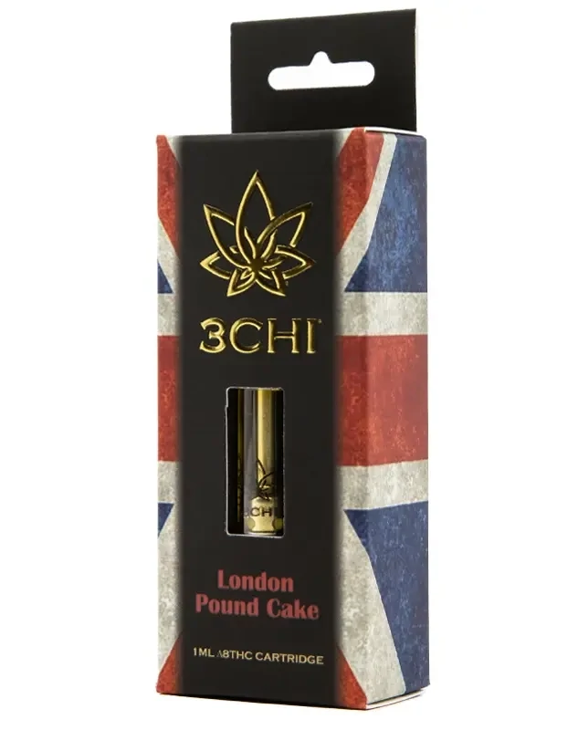3Chi: London Pound Cake Indica Hybrid Delta 8 THC Vape Cartridge 1g