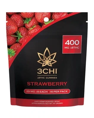 3Chi: Strawberry Delta 8 THC Gummies 400mg