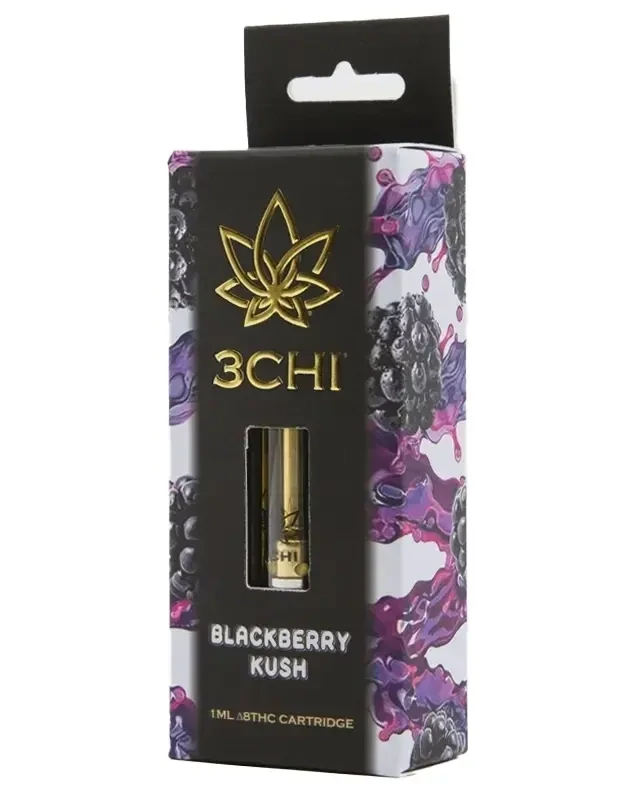 3Chi: Blackberry Kush Indica Hybrid Delta 8 THC Vape Cartridge 1g