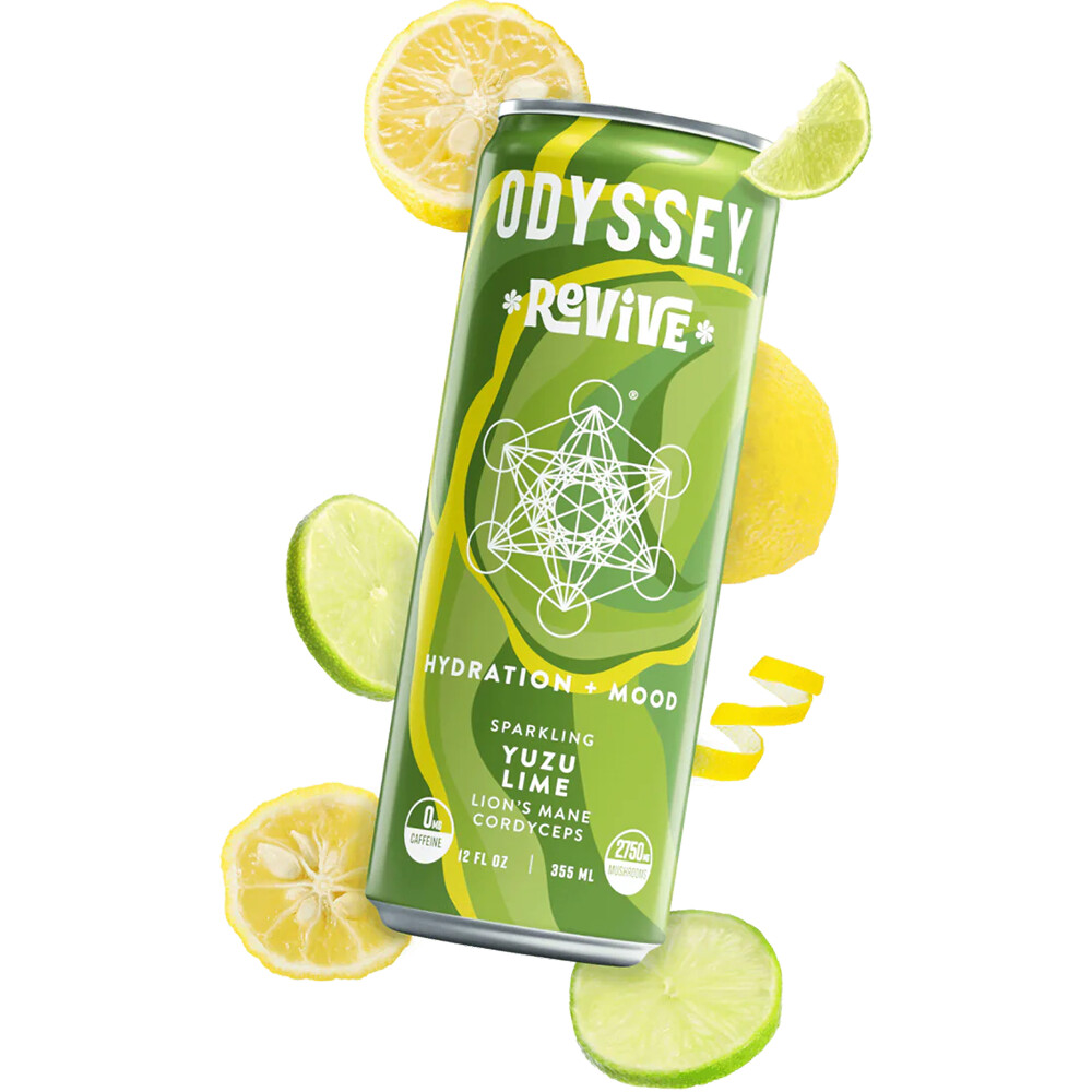 Odyssey: Yuzu Lime Revive Sparkling Mushroom Energy Drink