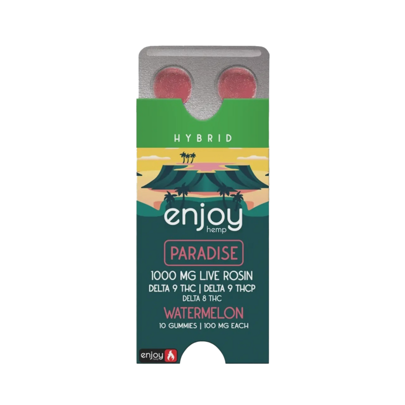 Enjoy: 100mg THC+THCp Live Rosin Paradise Hybrid Gummies