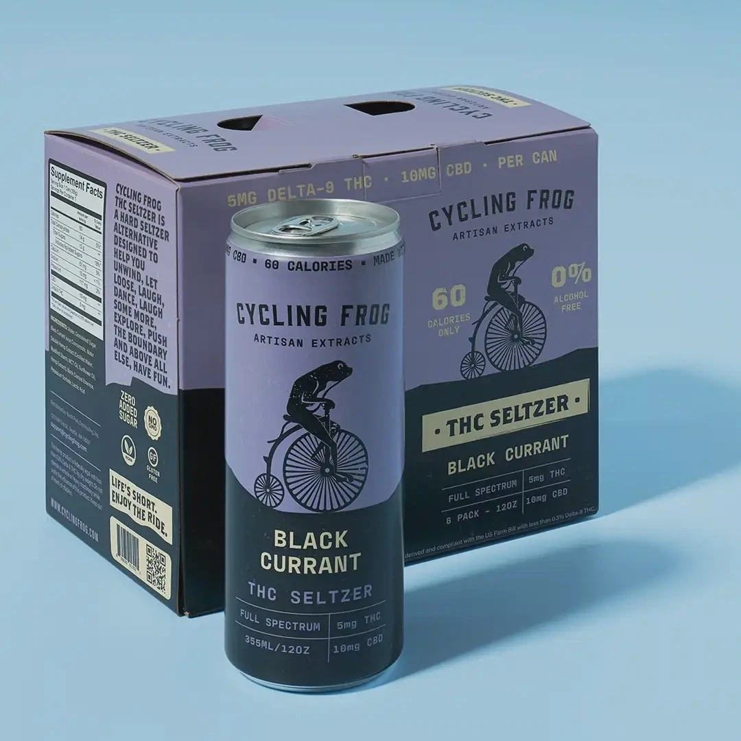 Cycling Frog: Black Currant THC + CBD Seltzer 6pk