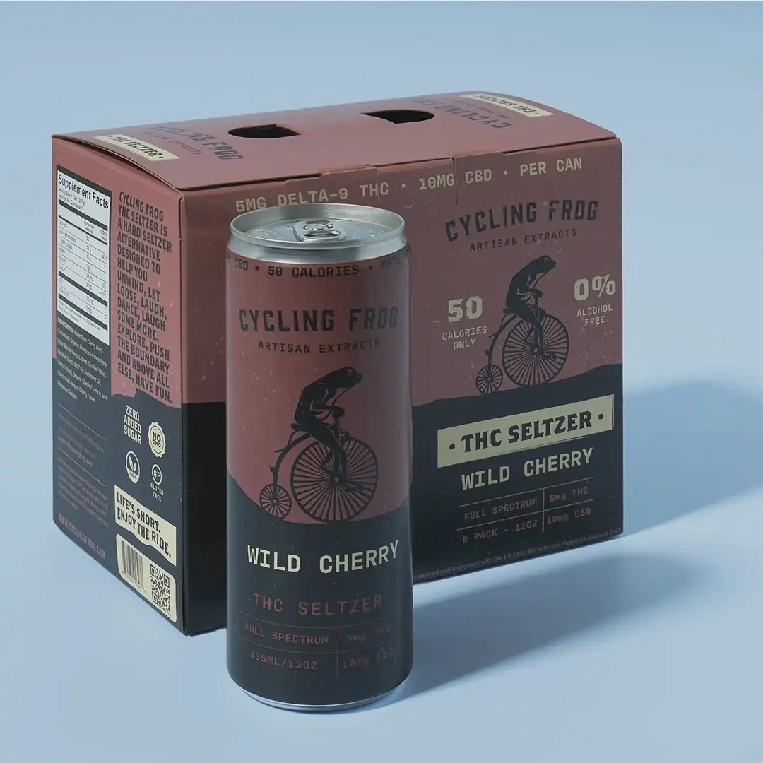 Cycling Frog: Wild Cherry THC + CBD Seltzer 6pck