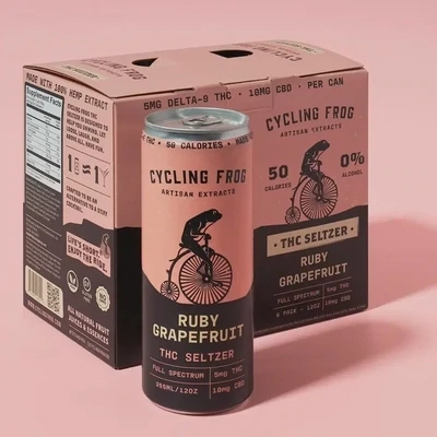 Cycling Frog: Ruby Grapefruit THC + CBD Seltzer 6pck