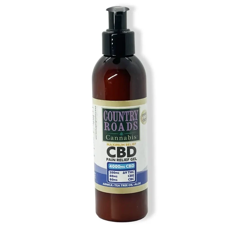 Country Roads CBD Pain Relief Pump Pain Cream 4000mg CBD Full Spectrum