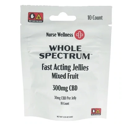 Nurse Wellness: Whole Spectrum 30mg CBD Mixed Fruit 10ct Gummies