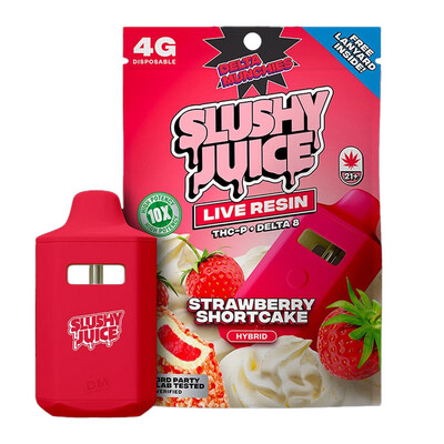 Delta Munchies: Slushy Juice THC-P + Delta 8 THC 4g Vape - Strawberry Shortcake Hybrid
