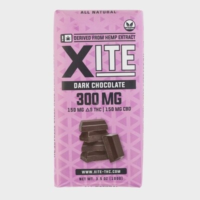 Xite: 300mg Dark Chocolate bar 1/1 THC/CBD