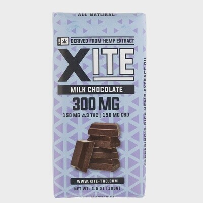Xite: 300mg Milk Chocolate Bar 1/1 THC-CBD