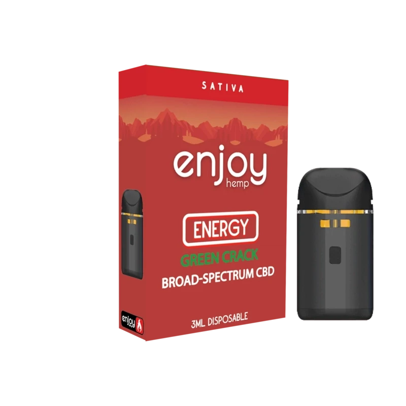 Enjoy: Live Rosin Energy Broad Spectrum CBD 3g Disposable Vape - Green Crack