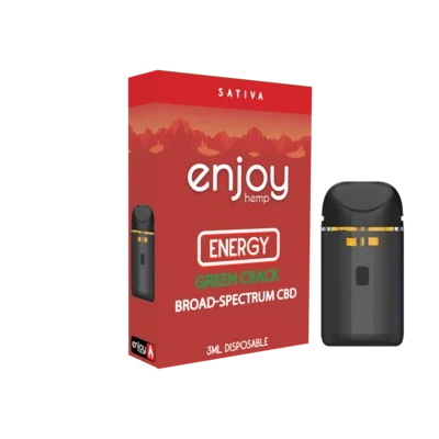 Enjoy: Live Rosin Energy Broad Spectrum CBD 2.2g Disposable Vape - Green Crack