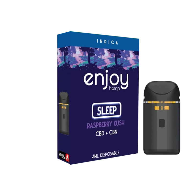 Enjoy: Live Rosin Sleep CBD + CBN 3g Disposable Vape- Raspberry Kush