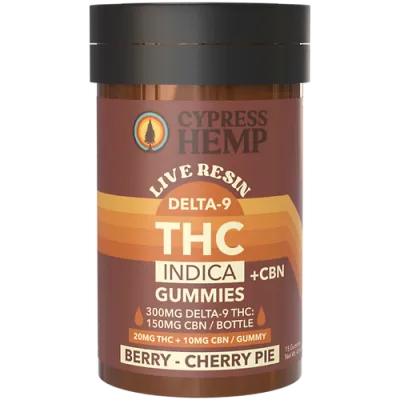 Cypress Hemp: Live Resin 2:1 THC & CBN Indica Berry Gummies