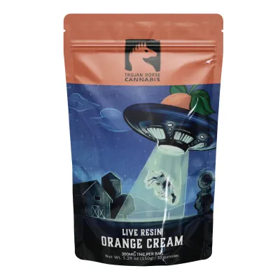 Trojan Horse Cannabis: 30mg THC Live Resin Orange Cream Gummies - 10ct