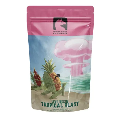 Trojan Horse Cannabis: 30mg THC Live Resin Tropical Blast Gummies - 10ct
